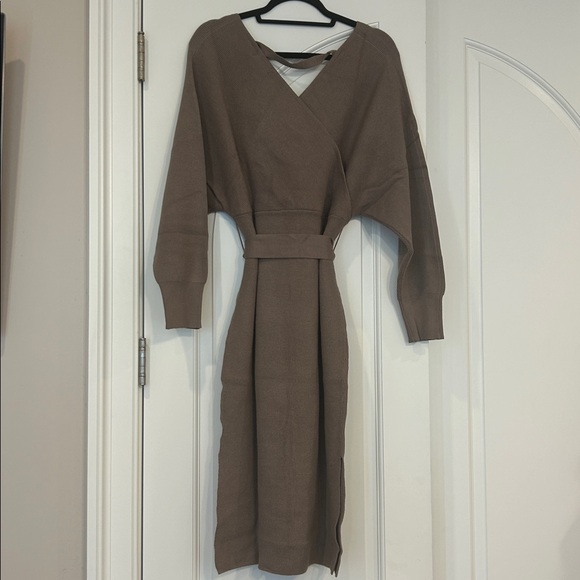 Cappuccino Wrap Sweater Dress - Picture 7 of 7